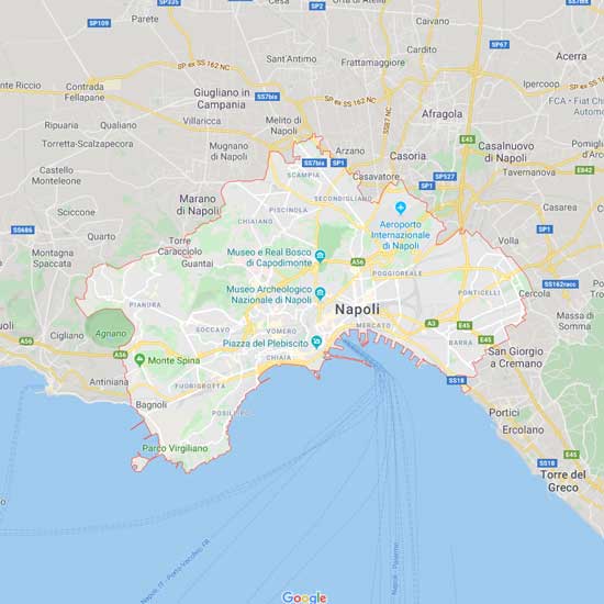Mappa Google maps della città di Napoli