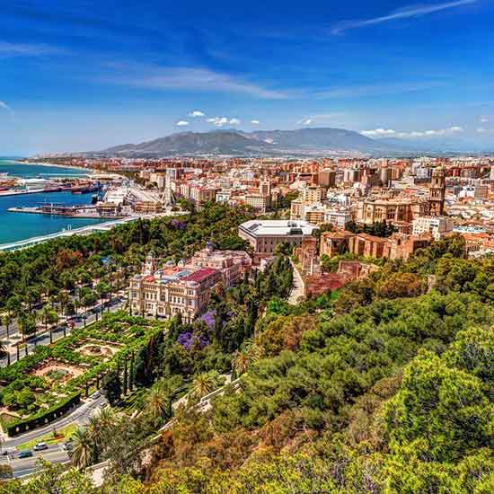 Vista panoramica di Malaga