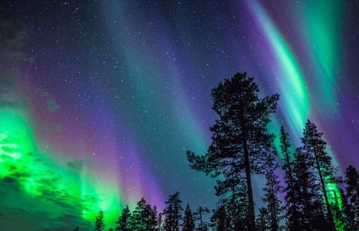 Aurora boreale rovaniemi inverno