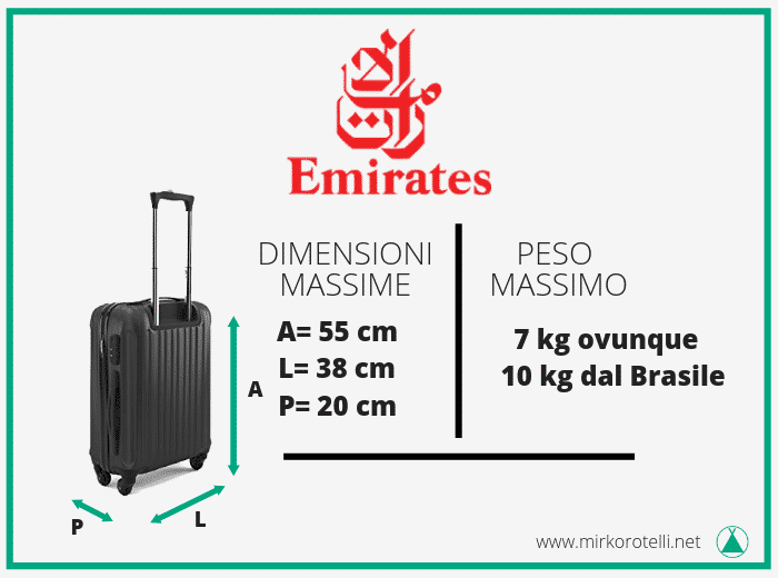 bagaglio a mano emirates